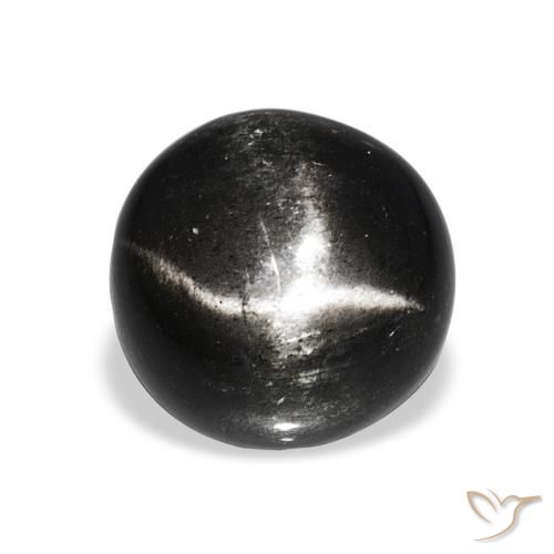 6.96ct Negro Diópsido Estrella, Redondo, Opaco