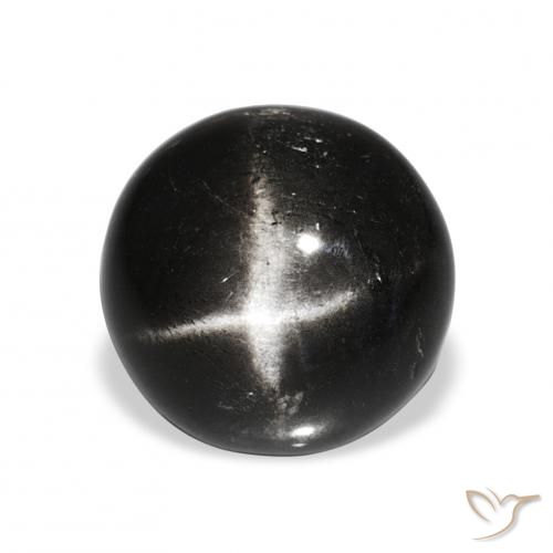 8.90ct Negro Diópsido Estrella, Redondo, Opaco