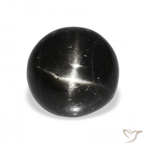 8.50ct Negro Diópsido Estrella, Redondo, Opaco
