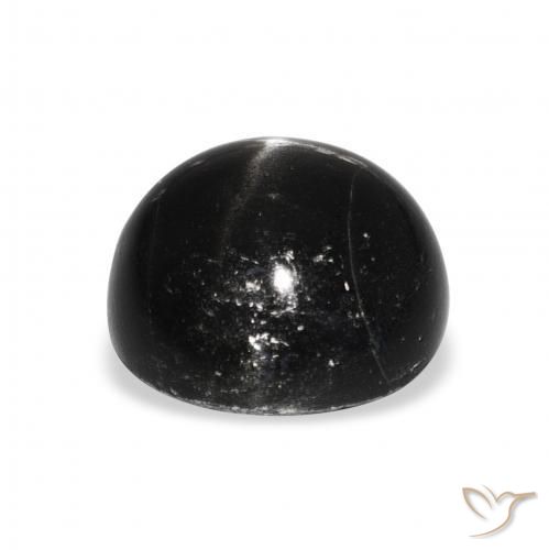 Diópsido Estrella Negro natural de 8.50 ct, Redondo, Opaco