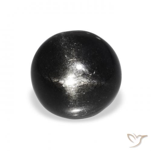 3.64ct Negro Diópsido Estrella, Redondo, Opaco
