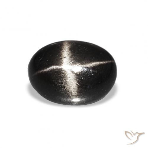 1.55ct Negro Diópsido Estrella, Ovalada, Opaco