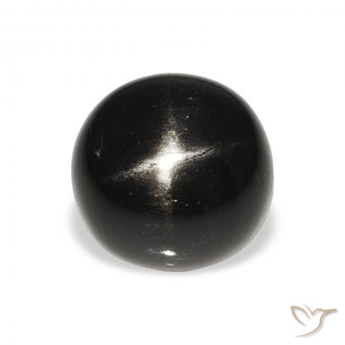 7.54ct Natural Negro Diópsido Estrella, Redondo, Opaco