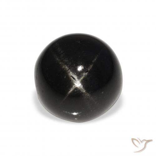 8.51ct Natural Negro Diópsido Estrella, Redondo, Opaco