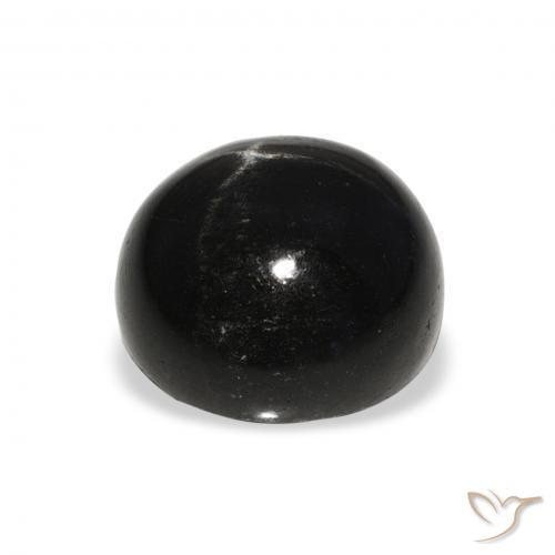 Diópsido Estrella Negro natural de 7.94 ct, Redondo, Opaco