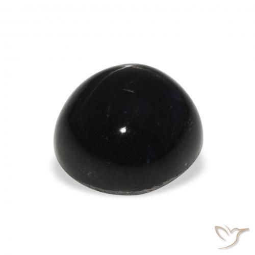 Diópsido Estrella Negro natural de 7.35 ct, Redondo, Opaco