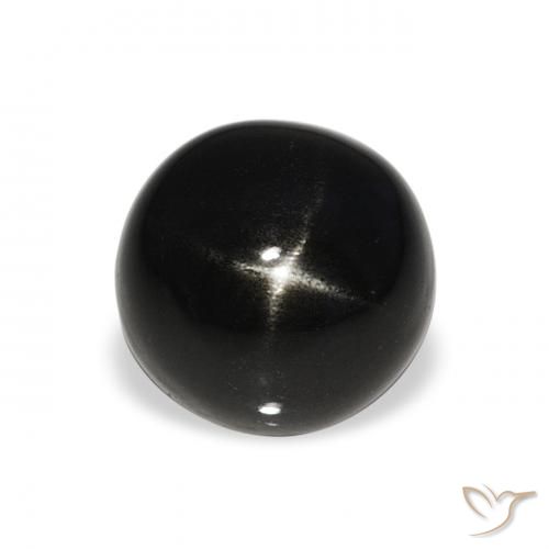 4.27ct Natural Negro Diópsido Estrella, Redondo, Opaco