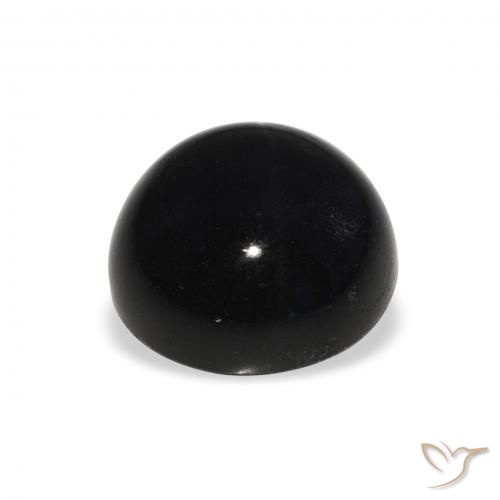 Diópsido Estrella Negro natural de 7.08 ct, Redondo, Opaco