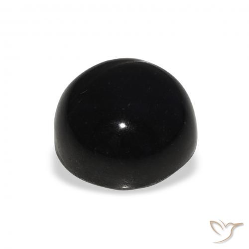 Diópsido Estrella Negro natural de 8.09 ct, Redondo, Opaco