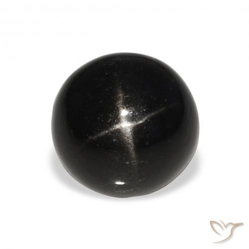 8.59ct Natural Negro Diópsido Estrella, Redondo, Opaco