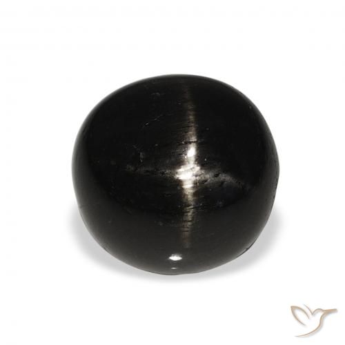 6.00ct Natural Negro Diópsido Estrella, Redondo, Opaco