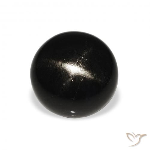 6.07ct Natural Negro Diópsido Estrella, Redondo, Opaco