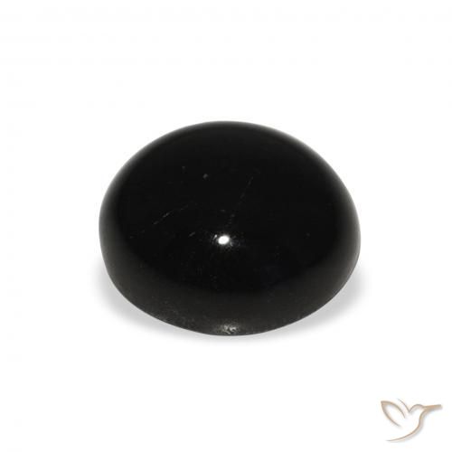 Diópsido Estrella Negro natural de 6.07 ct, Redondo, Opaco
