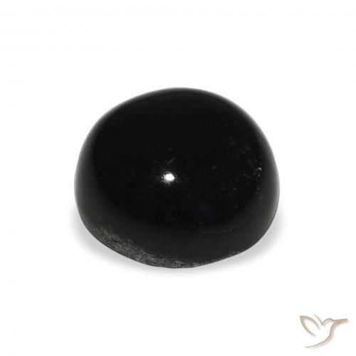 Diópsido Estrella Negro natural de 7.07 ct, Redondo, Opaco