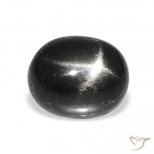 7.08ct Negro Diópsido Estrella, Ovalada, Opaco