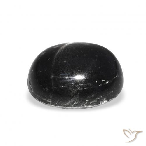 Diópsido Estrella Negro natural de 7.08 ct, Ovalada, Opaco