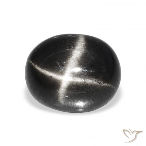 6.48ct Negro Diópsido Estrella, Ovalada, Opaco