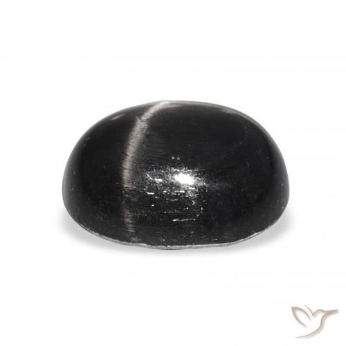Diópsido Estrella Negro natural de 6.48 ct, Ovalada, Opaco