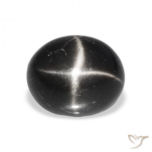 6.78ct Negro Diópsido Estrella, Ovalada, Opaco