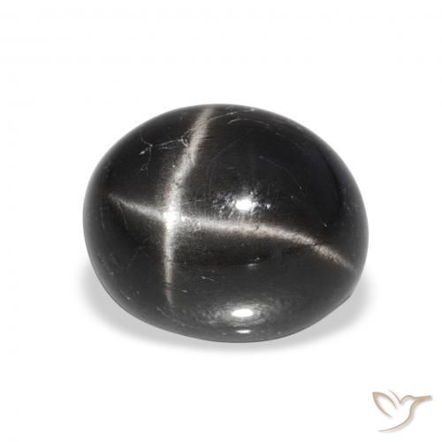 Diópsido Estrella Negro natural de 6.78 ct, Ovalada, Opaco