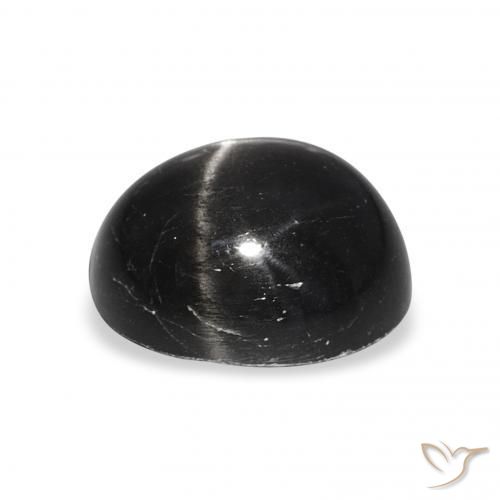 Diópsido Estrella Negro natural de 6.78 ct, Ovalada, Opaco