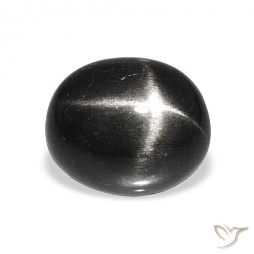 5.49ct Negro Diópsido Estrella, Ovalada, Opaco