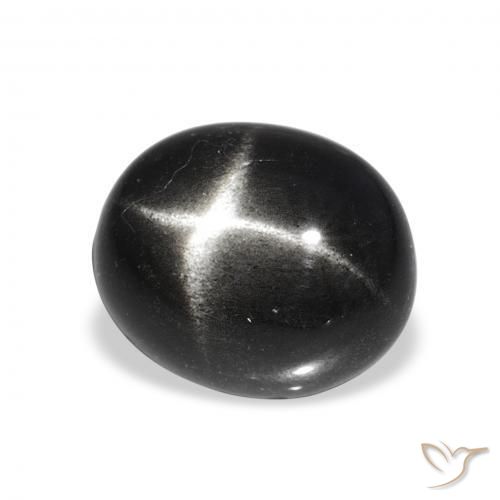 Diópsido Estrella Negro natural de 5.49 ct, Ovalada, Opaco