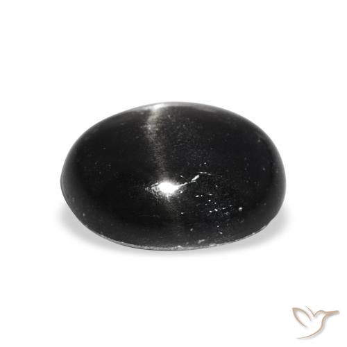 Diópsido Estrella Negro natural de 5.49 ct, Ovalada, Opaco
