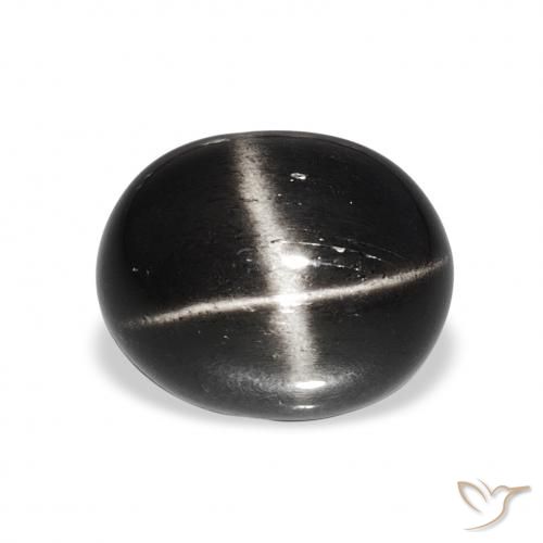 7.15ct Negro Diópsido Estrella, Ovalada, Opaco