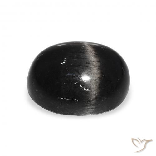 Diópsido Estrella Negro natural de 7.15 ct, Ovalada, Opaco