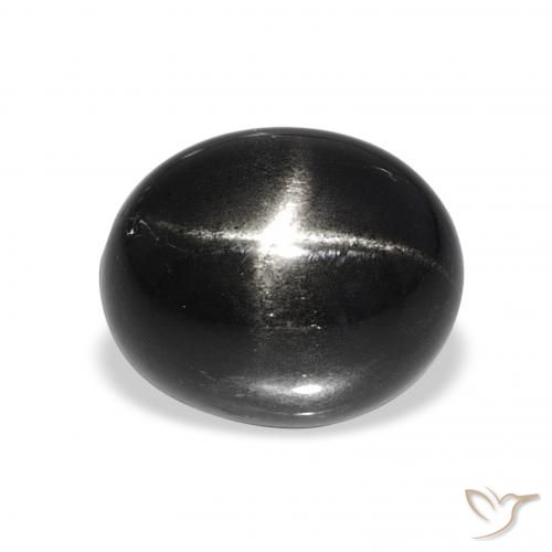 7.64ct Negro Diópsido Estrella, Ovalada, Opaco