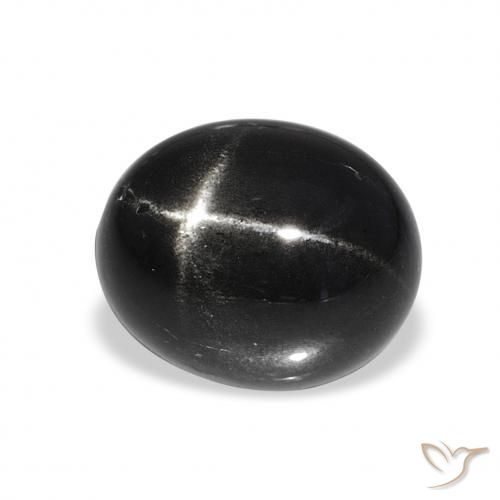 Diópsido Estrella Negro natural de 7.64 ct, Ovalada, Opaco