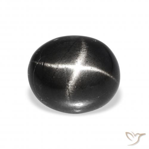 5.74ct Negro Diópsido Estrella, Ovalada, Opaco