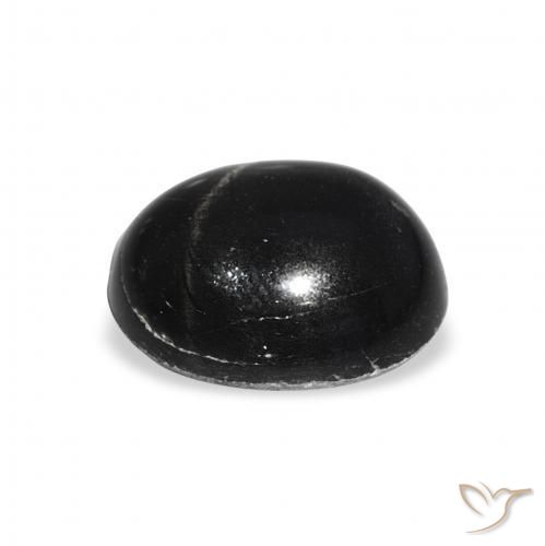 Diópsido Estrella Negro natural de 5.74 ct, Ovalada, Opaco