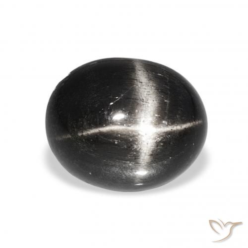 6.01ct Negro Diópsido Estrella, Ovalada, Opaco