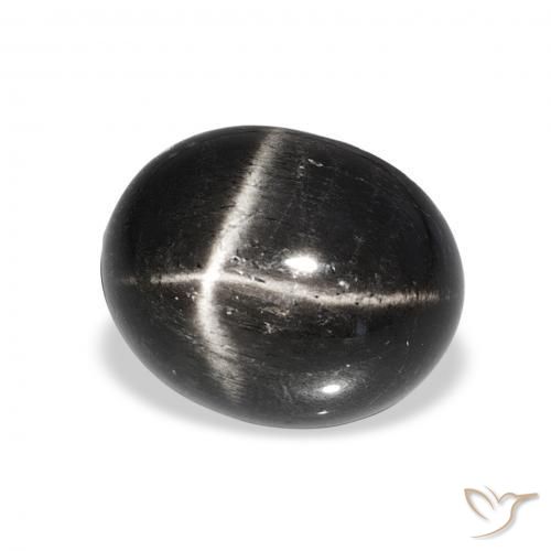 Diópsido Estrella Negro natural de 6.01 ct, Ovalada, Opaco