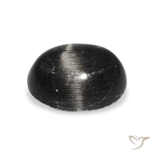 Diópsido Estrella Negro natural de 6.01 ct, Ovalada, Opaco