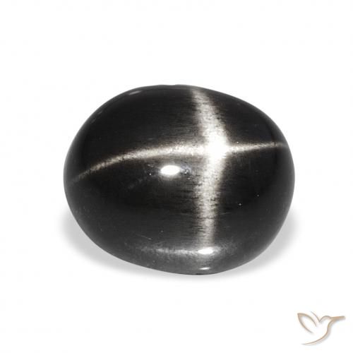 6.78ct Negro Diópsido Estrella, Ovalada, Opaco