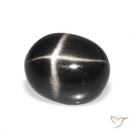 Diópsido Estrella Negro natural de 6.78 ct, Ovalada, Opaco