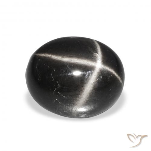 6.35ct Negro Diópsido Estrella, Ovalada, Opaco