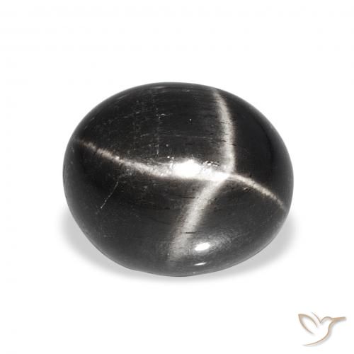 6.58ct Negro Diópsido Estrella, Ovalada, Opaco