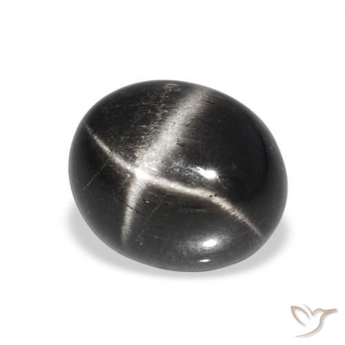 Diópsido Estrella Negro natural de 6.58 ct, Ovalada, Opaco
