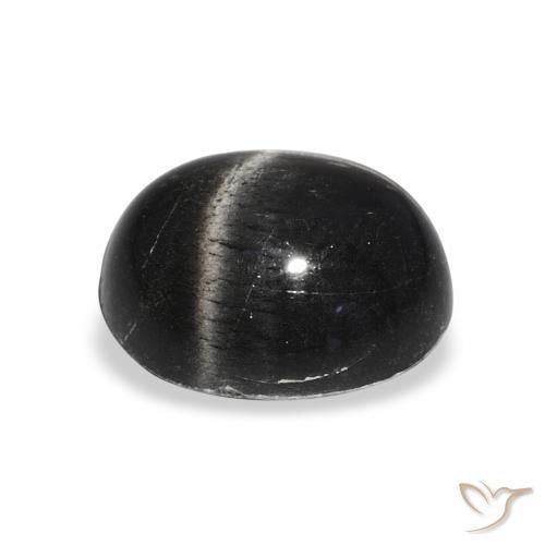 Diópsido Estrella Negro natural de 6.58 ct, Ovalada, Opaco