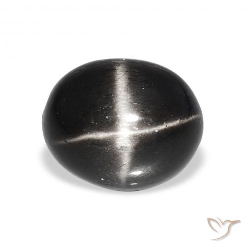 6.92ct Negro Diópsido Estrella, Ovalada, Opaco