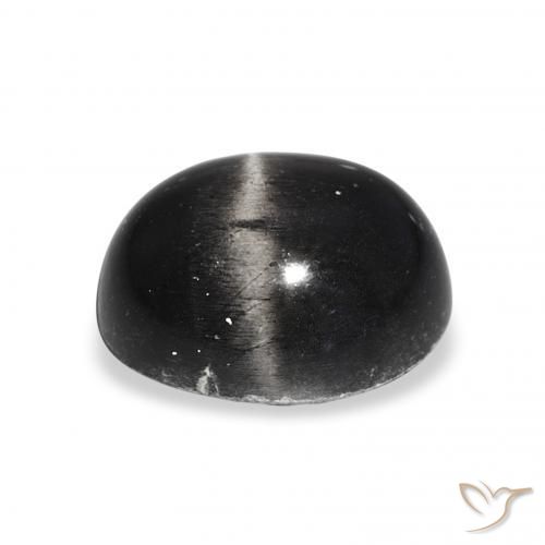 Diópsido Estrella Negro natural de 6.92 ct, Ovalada, Opaco