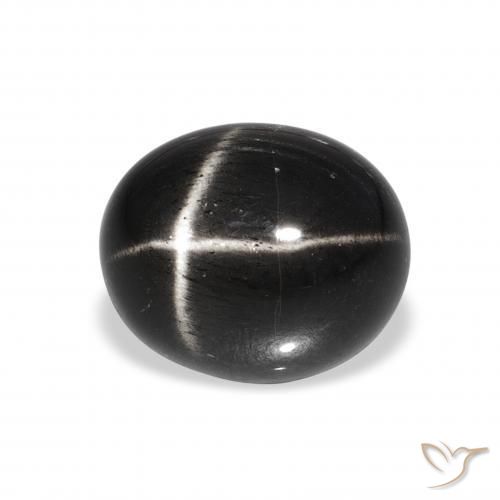 Diópsido Estrella Negro natural de 6.98 ct, Ovalada, Opaco