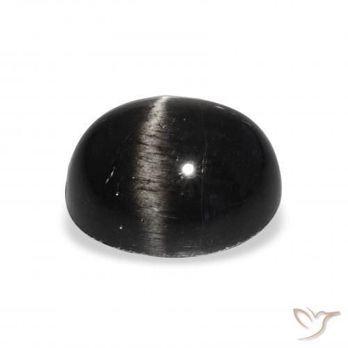 Diópsido Estrella Negro natural de 6.98 ct, Ovalada, Opaco