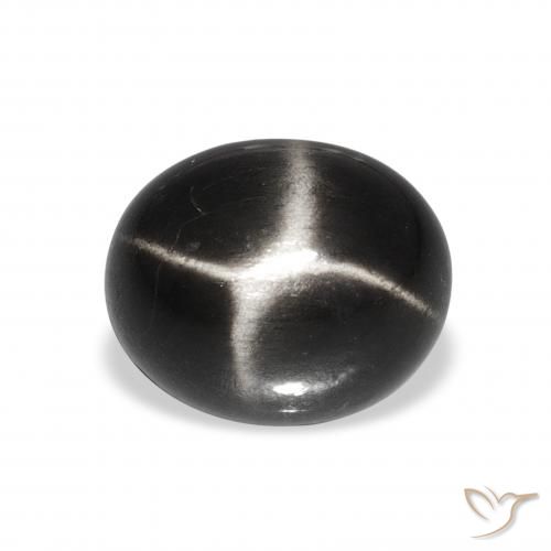 6.30ct Negro Diópsido Estrella, Ovalada, Opaco