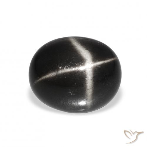 7.59ct Negro Diópsido Estrella, Ovalada, Opaco