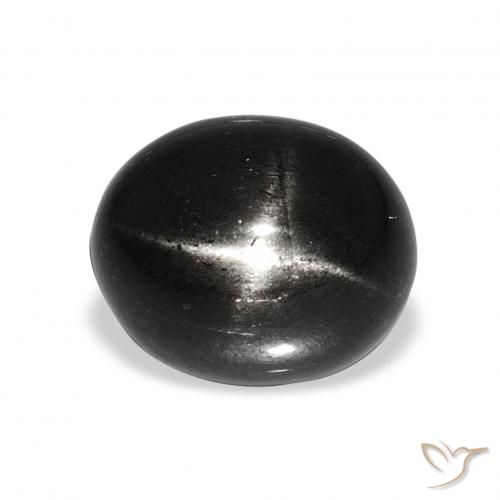 6.48ct Negro Diópsido Estrella, Ovalada, Opaco
